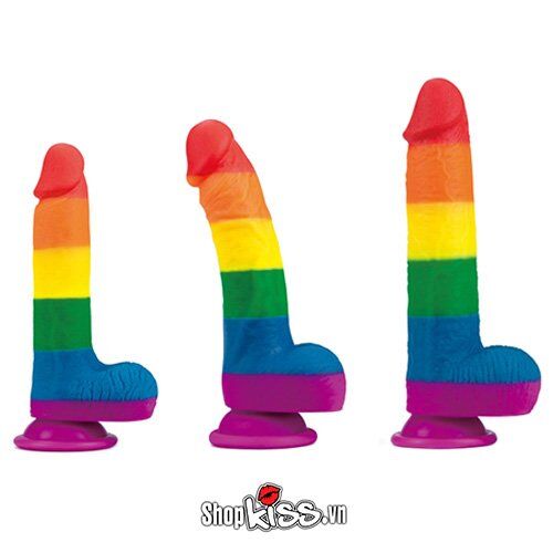 Dương vật giả Lovetoy đa sắc silicone 3 size, tăng khoái cảm