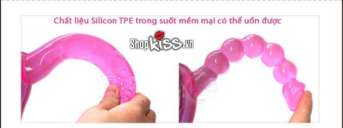 Dương vật rung 2 nhánh Double Pleasure chất silicon mềm mại kích thích nữ