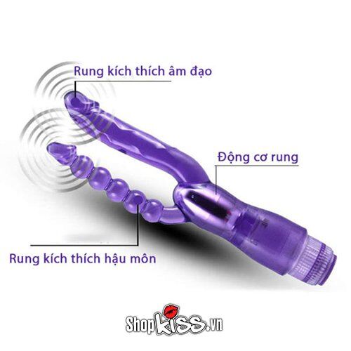 Dương vật rung 2 nhánh Double Pleasure chất silicon mềm mại kích thích nữ