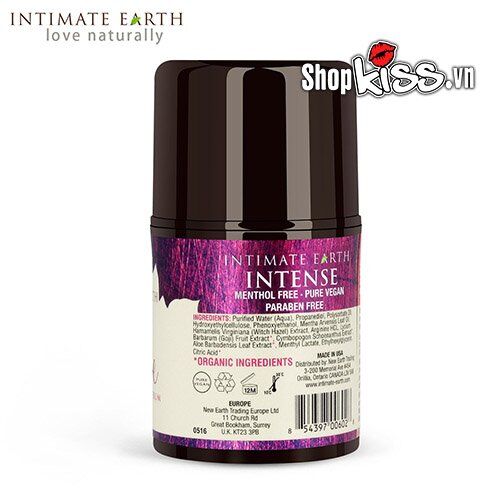 Gel tăng khoái cảm nữ Intense Intimate Earth mềm mượt dễ dùng