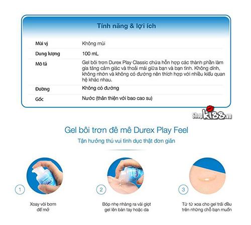 Gel Bôi Trơn Durex Play Classic 100ml Mượt Mà Tăng Khoái Cảm