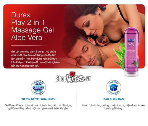 Gel bôi trơn Durex Play Massage 200ml chính hãng an toàn mềm mượt