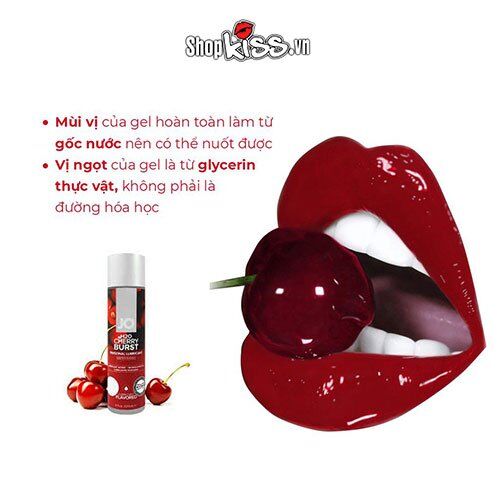 Gel bôi trơn JO H2O Mỹ 30ml thơm Cherry Burst kích thích mạnh