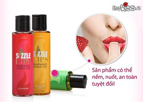 Gel mát xa nóng bỏng Sensuva Sizzle Lips kích thích hương vị