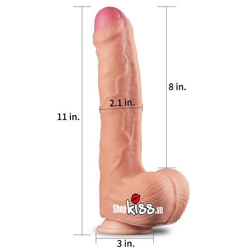 Dương vật giả 11 inch Lovetoy Nature Cock gắn tường siêu thực