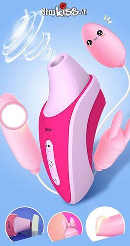Máy bú mút rung Leten 3 đầu, sextoy kích thích điểm G, trứng rung