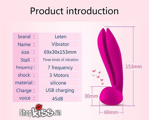 Máy mát xa Leten Rabit điểm G tai thỏ siêu kích thích