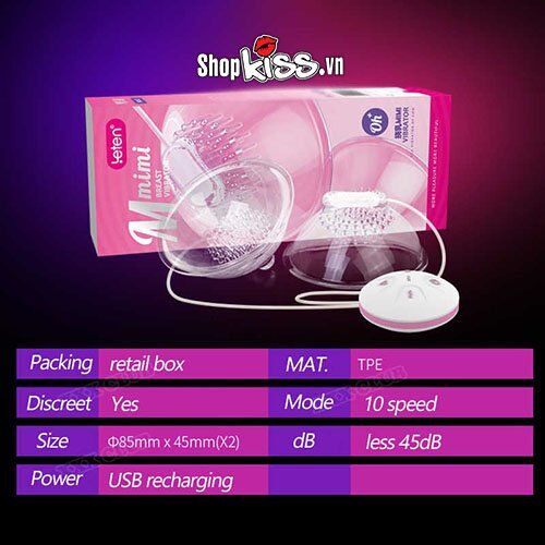 Máy mát xa ngực Mmimi Leten rung kích thích phát triển 6 chế độ