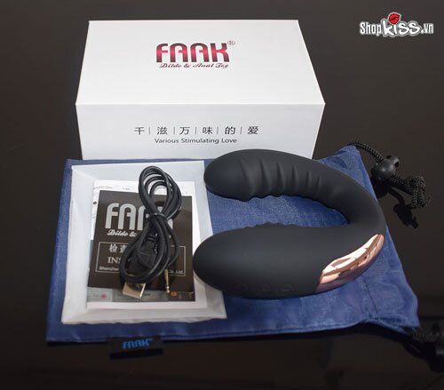 Máy rung hai đầu chữ U massage Faak kích thích điểm G mãnh liệt