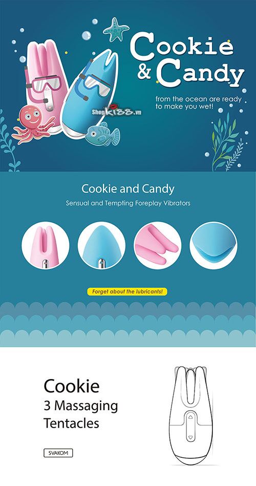 Máy rung Svakom Cookie Candy kích thích nhũ hoa điểm G siêu thích