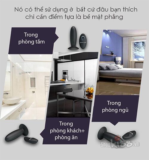 Máy rung đa tần số mini gắn tường Prettylove điều khiển tiện lợi