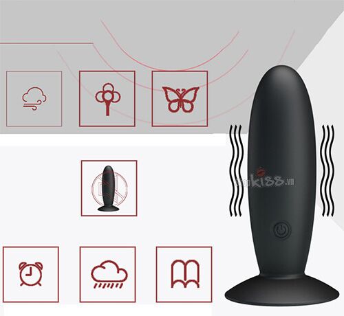 Máy rung đa tần số mini gắn tường Prettylove điều khiển tiện lợi