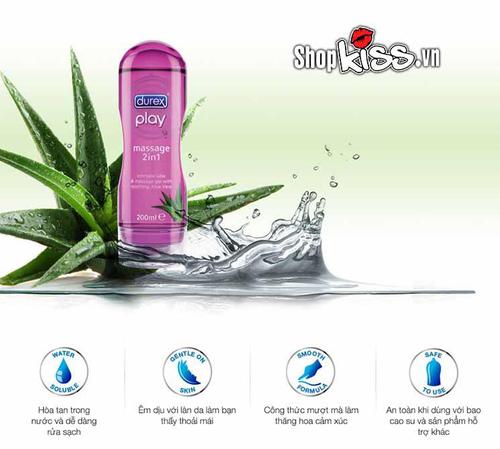 Gel bôi trơn Durex Play Massage 200ml chính hãng an toàn mềm mượt