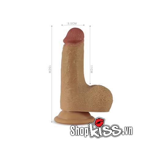 Dương vật giả silicon rung 2 thớ Nature Cock gắn tường cao cấp