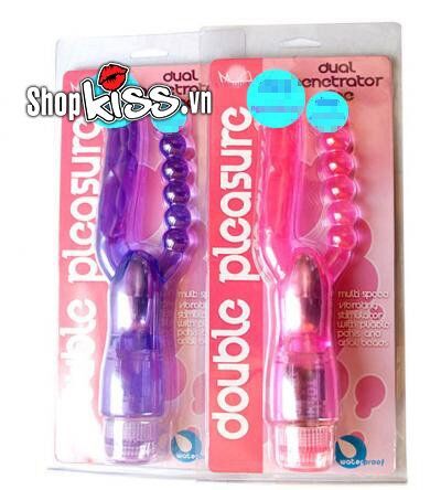 Dương vật rung 2 nhánh Double Pleasure chất silicon mềm mại kích thích nữ