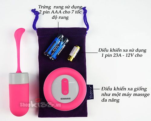 Trứng rung Sinmis Fairy điều khiển không dây tăng hưng phấn