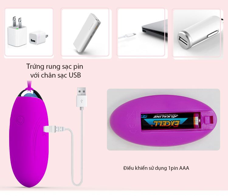 Máy rung không dây Prettylove Jenny sạc pin siêu bền, cao cấp