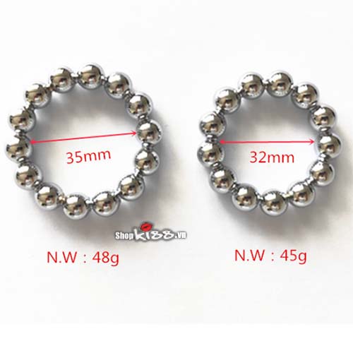 Vòng đeo dương vật inox chuỗi bi kích thích chống xuất tinh sớm