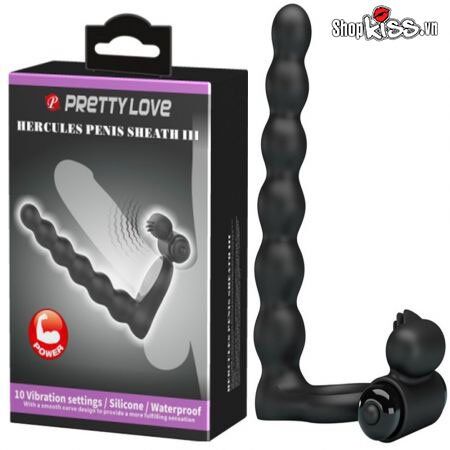 Vòng rung hậu môn Prettylove Hercules III sục mạnh kích thích