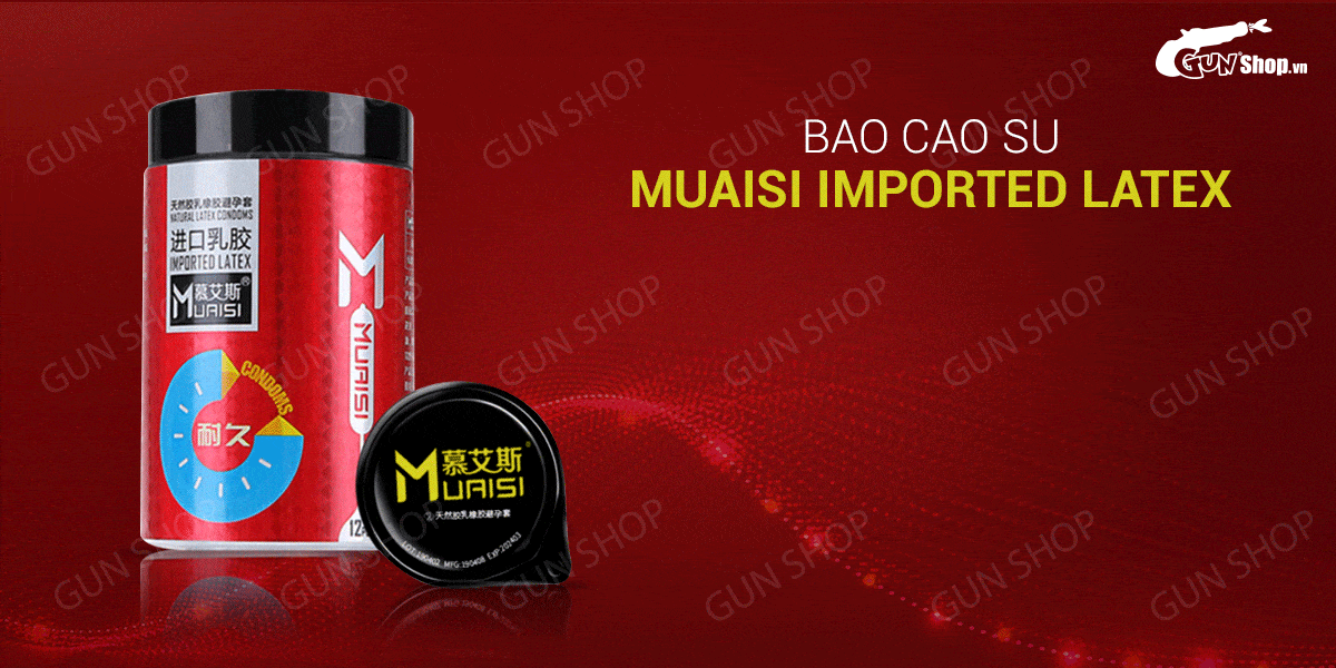  Đánh giá Bao cao su Muaisi Imported Latex Red - Kéo dài thời gian - Hộp 12 cái chính hãng