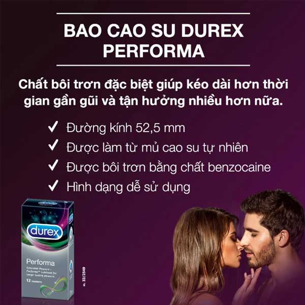 Bao Cao Su Durex Performa – Kéo Dài Thời Gian