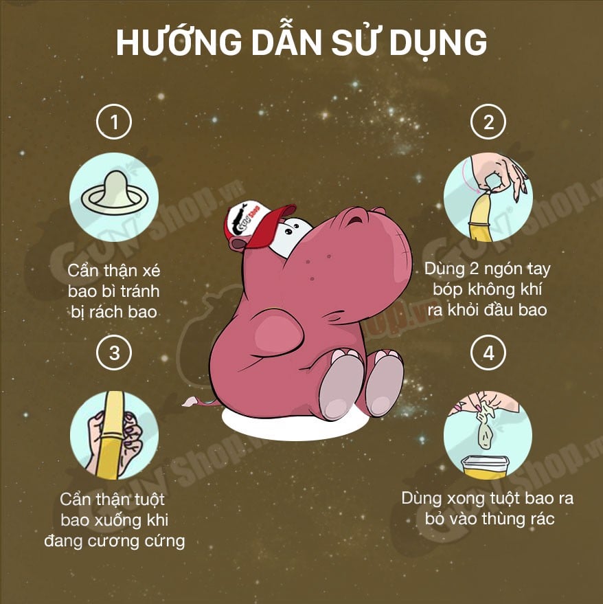 Bao cao su Gold - Gai và gân - Hộp 2 cái