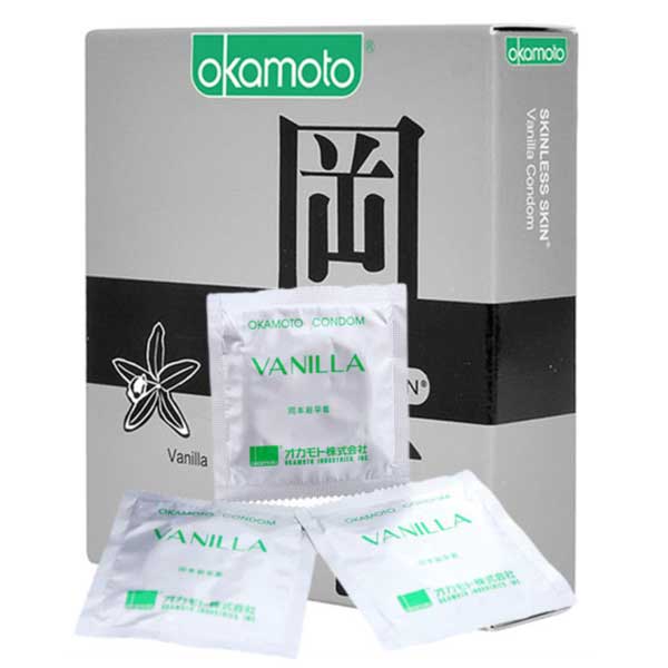 Bao cao su Okamoto Skinless Skin Vanilla – mềm mại thơm mát