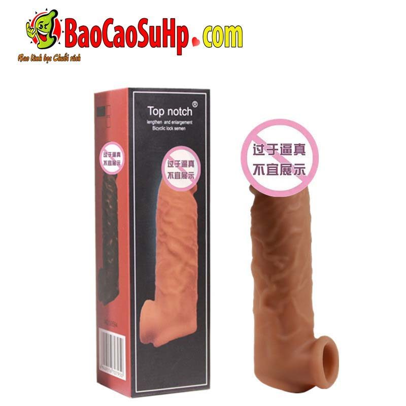 Bao cao su donden gai và gân có quai đeo Top notch tăng kích thước cậu bé