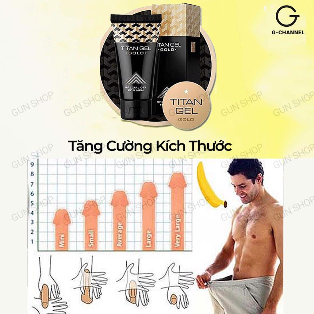 Gel bôi trơn tăng kích thước cao cấp - Titan Gold - Chai 50ml