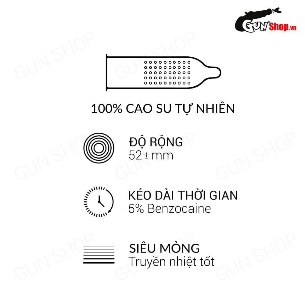 Bao cao su OLO 0.01 Ống Phật Tròn Performa - Gân gai siêu mỏng kéo dài thời gian - Hộp