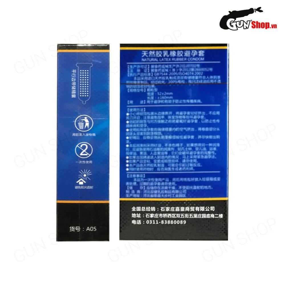 Bao cao su Muaisi Xanh Dương - Nhiều gel gai li ti - Hộp 10 cái