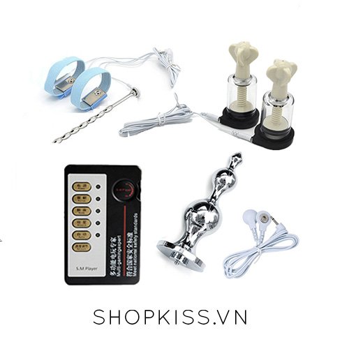 Combo dụng cụ kích thích tình dục bằng xung điện