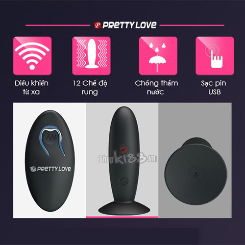 Máy rung mini đa tần số gắn tường điều khiển xa Prettylove
