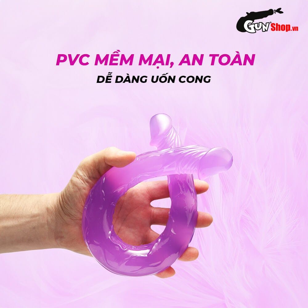 Dương vật giả 2 đầu Chisa Hi-Rubber 12.8 Inch Tím