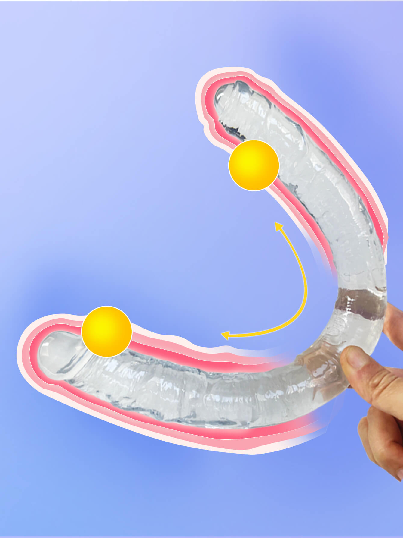 Dương Vật Giả 2 Đầu Trong Suốt 40cm