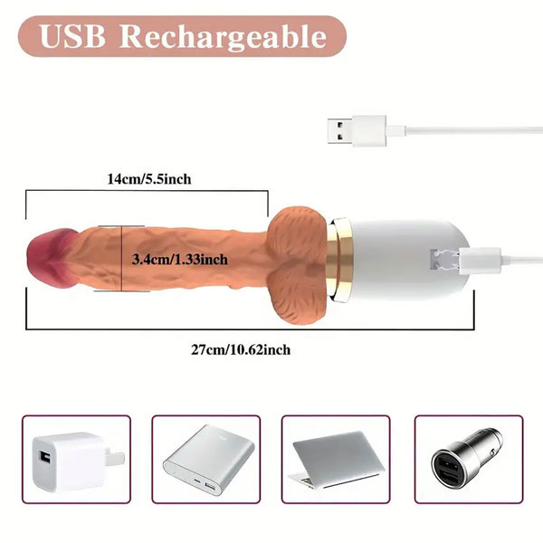 Dương Vật Giả Gắn Tường OEM 10 Chế Độ Rung Thụt Tỏa Nhiệt