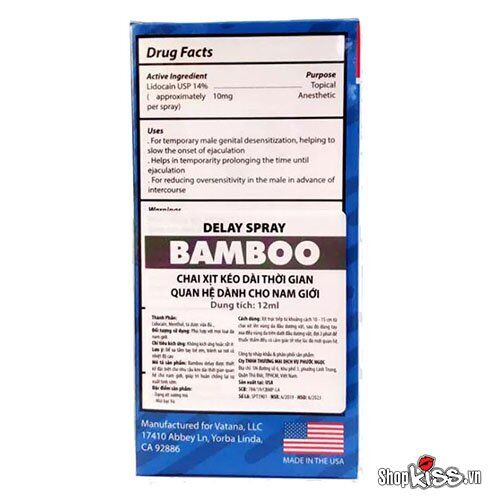  Cửa hàng bán Chai xịt chống xuất tinh sớm Bamboo Delay của Mỹ giá tốt