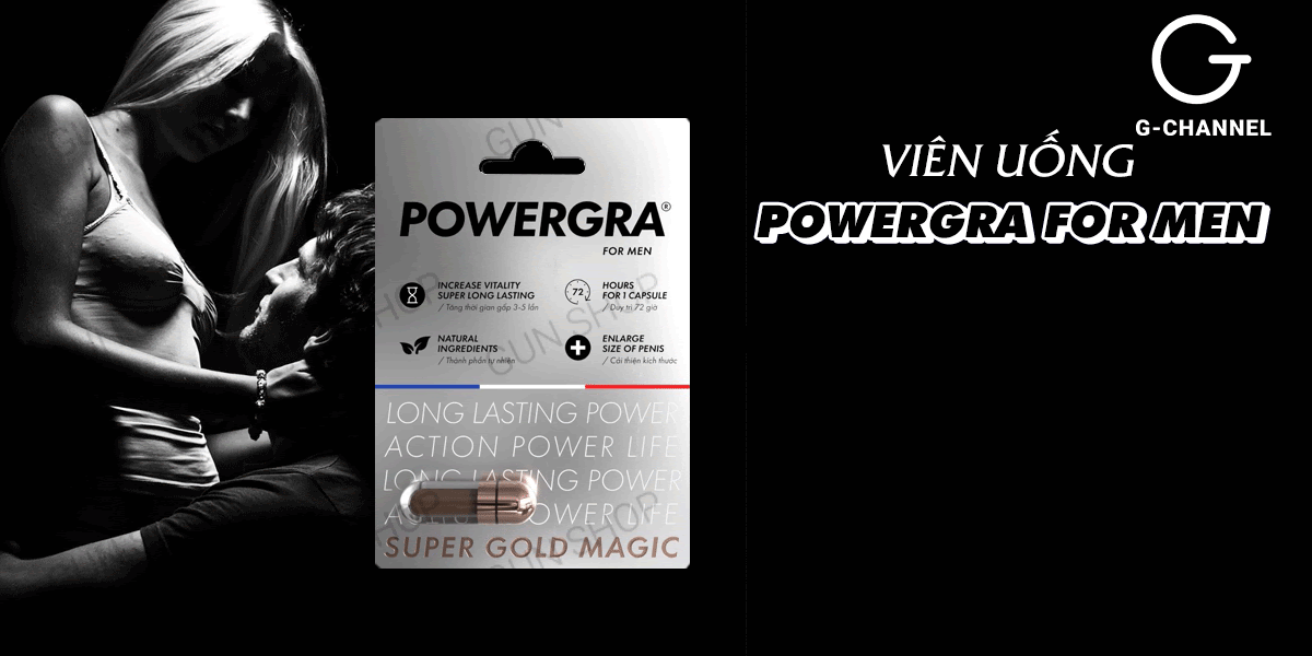  Bán Viên uống tăng kích thước kéo dài thời gian Powergra For Men - Vỉ 1 viên hàng xách tay