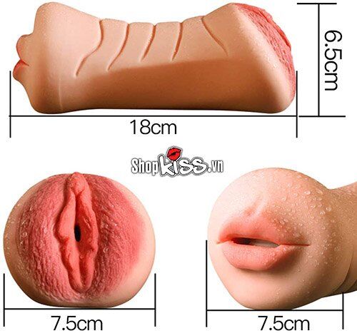 Nơi bán Âm đạo giả silicon trần 2 đầu có hình miệng Jiuai cho nam thủ dâm nhập khẩu